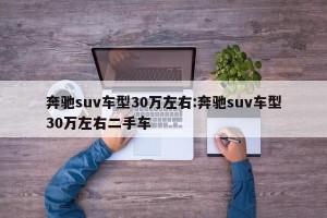 奔驰suv车型30万左右:奔驰suv车型30万左右二手车
